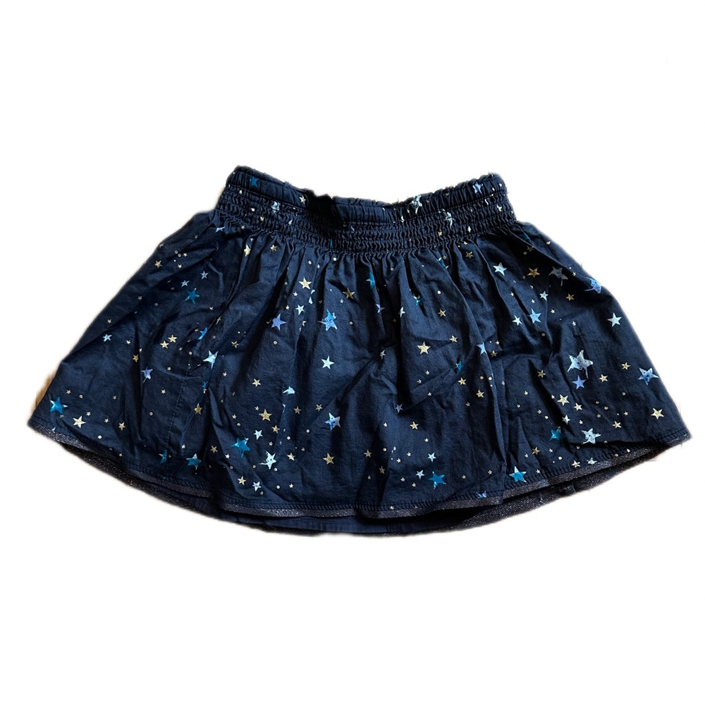 SONOMA navy skirt with inner shorts and silver stars pattern